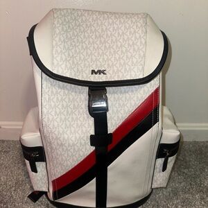 MICHAEL KORS LIMITED EDITION RED AND BLACK STRIPE DESIGNER BAG! (USED) CHEAP!